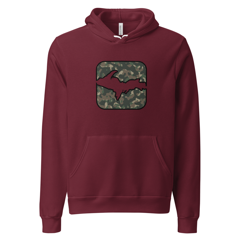 Cammo U.P. Hoodie - Maroon - front