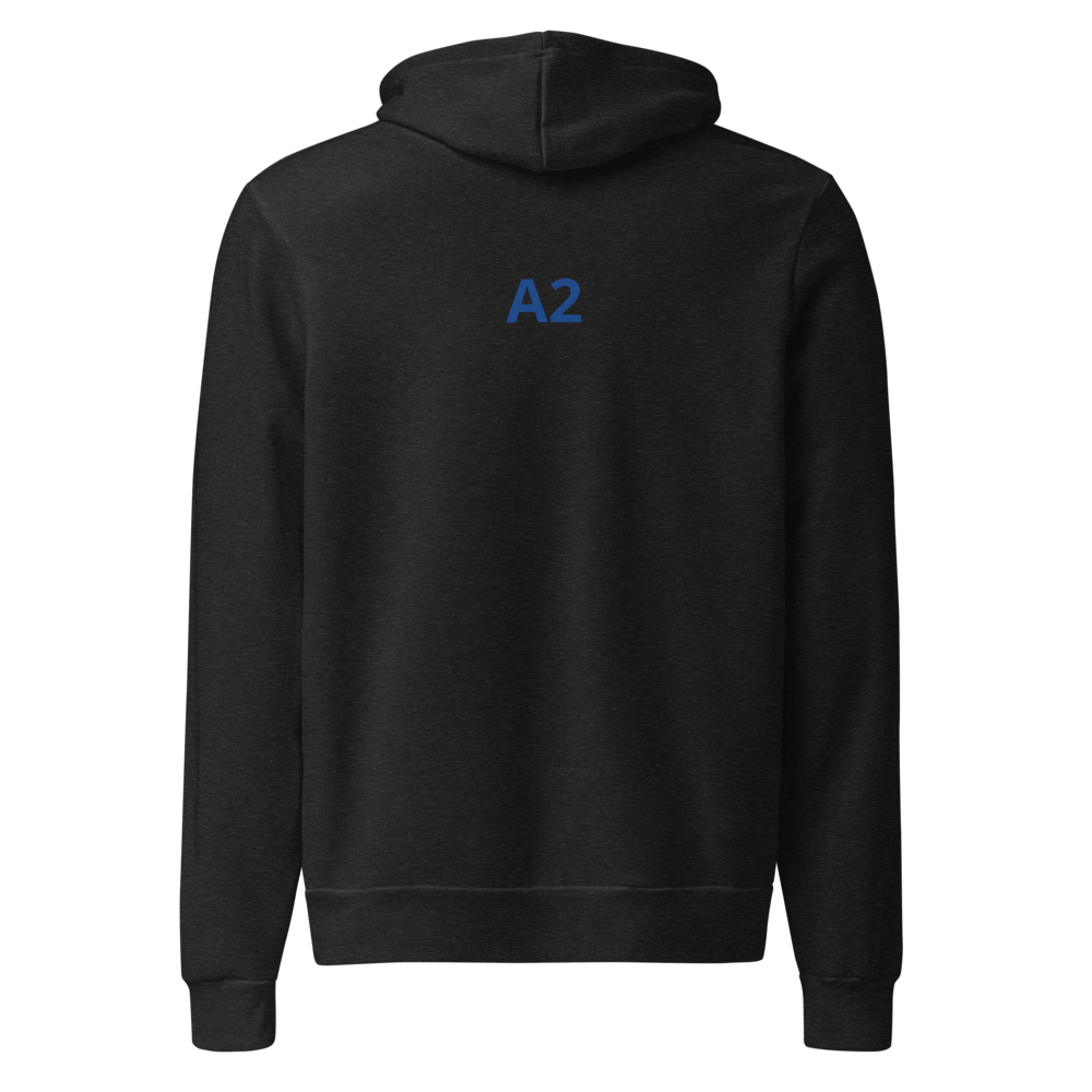A2 Hoodie - Black Heather - back