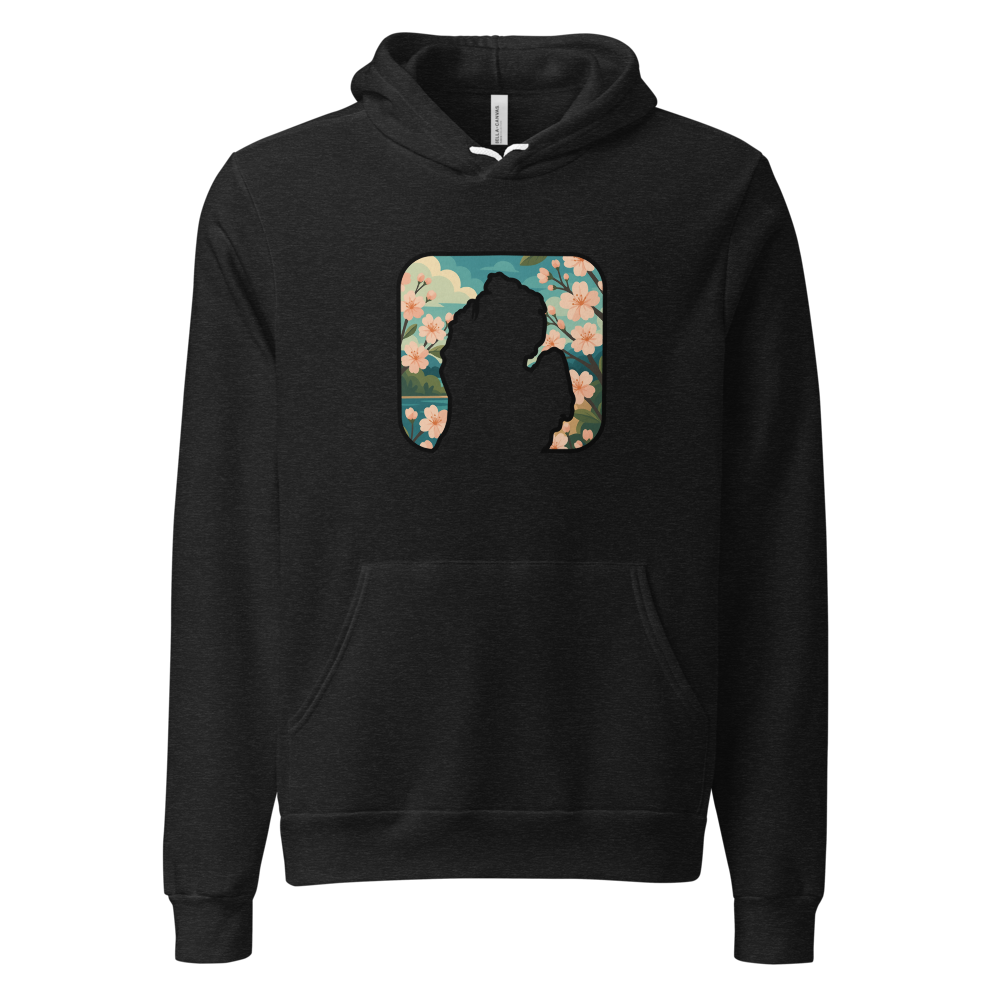 Cherry Blossoms Hoodie - Black Heather - front