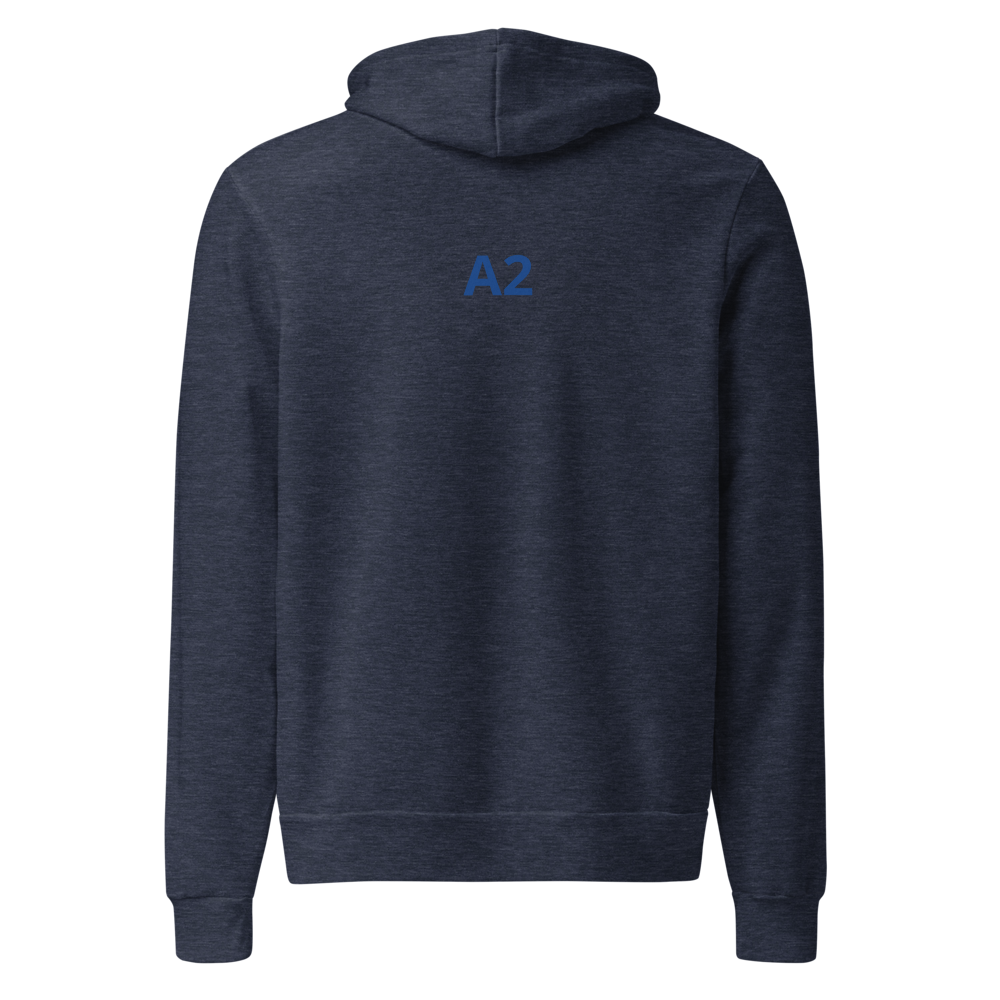 A2 Hoodie - Heather Navy - back
