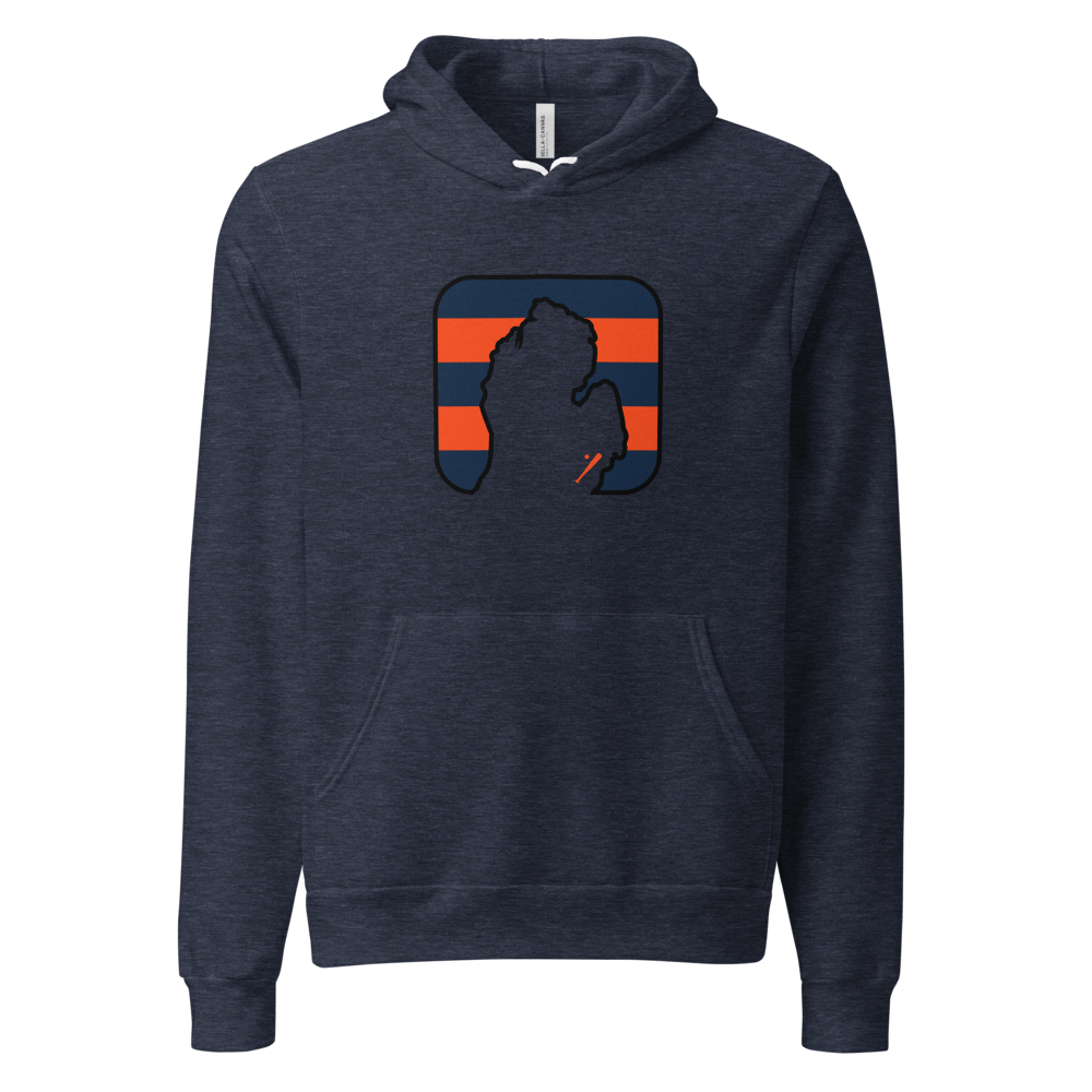 Detroit Baseball Hoodie - Heather Navy - front